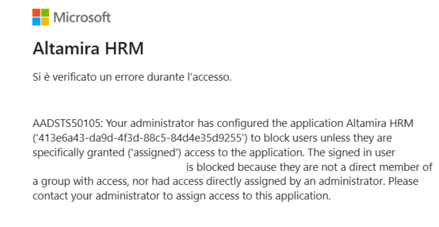 Microsoft 365 access error